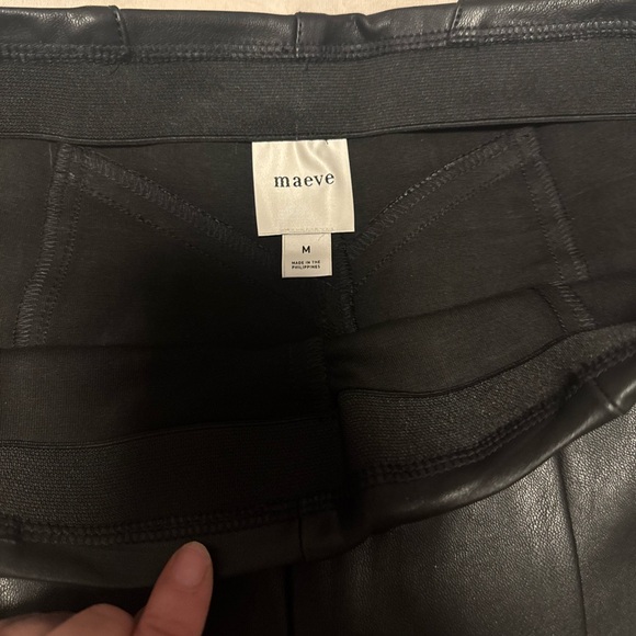 NWT Maeve by Anthropologie Split-Front Faux Black Leather Pull-on Pants Size M - Picture 10 of 13